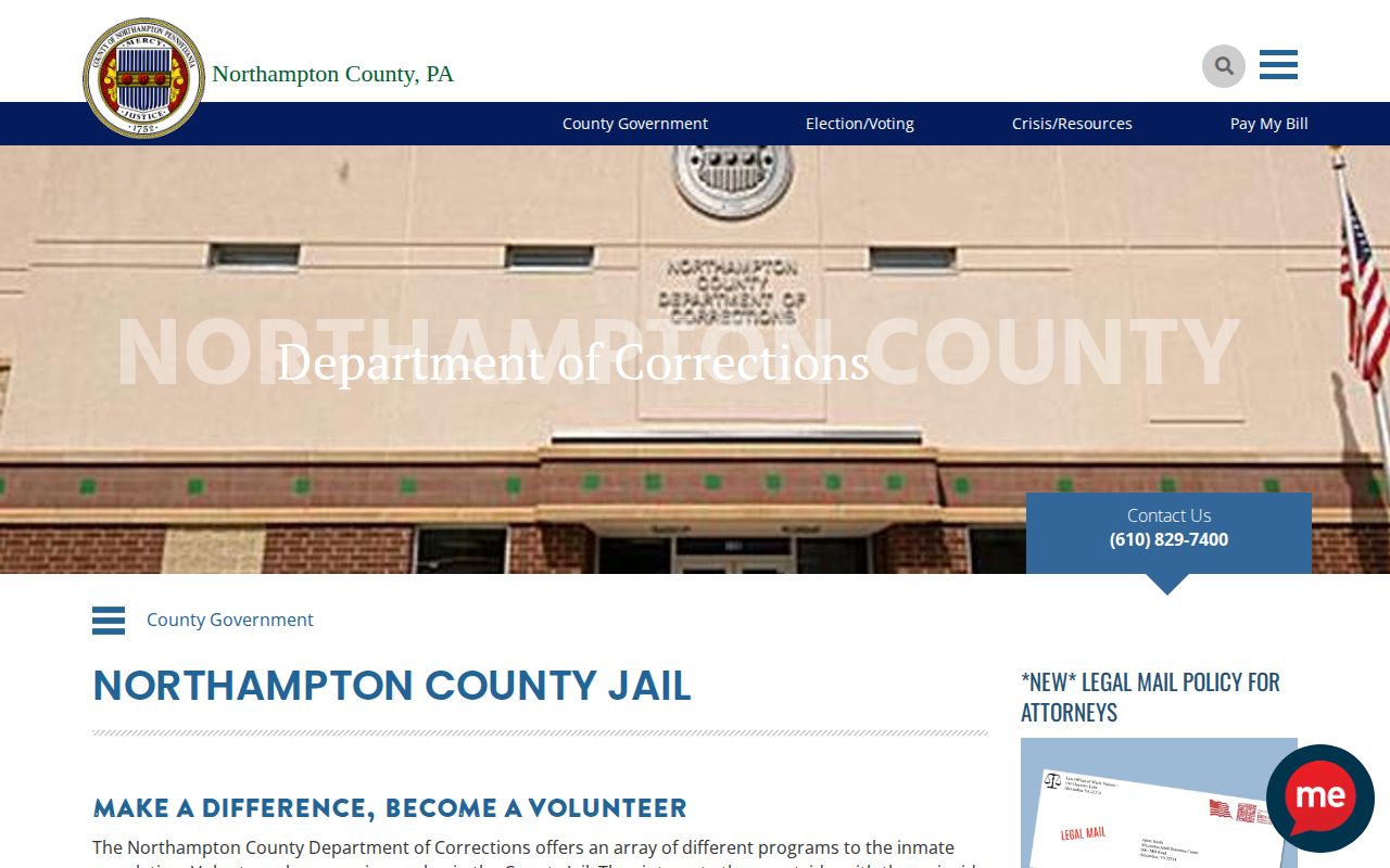 Northampton County released inmates official corrections page