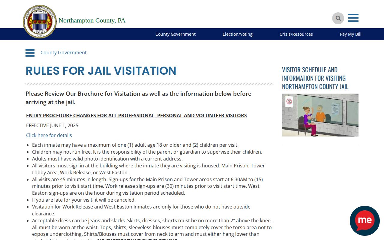 Northampton County Jail release location components